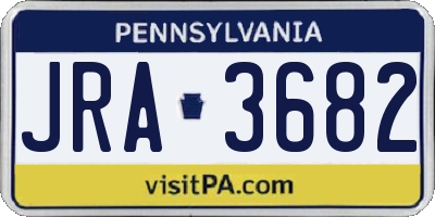 PA license plate JRA3682