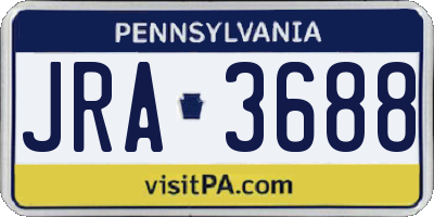 PA license plate JRA3688