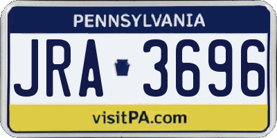 PA license plate JRA3696