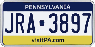 PA license plate JRA3897