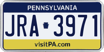 PA license plate JRA3971