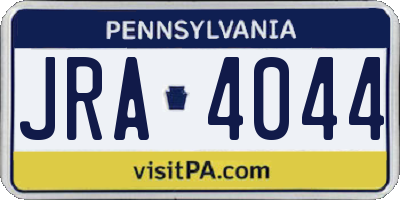 PA license plate JRA4044