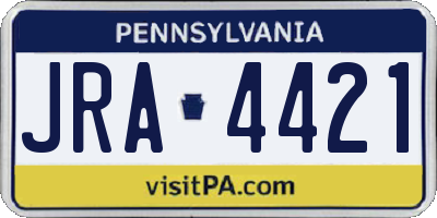 PA license plate JRA4421