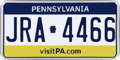 PA license plate JRA4466