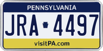 PA license plate JRA4497