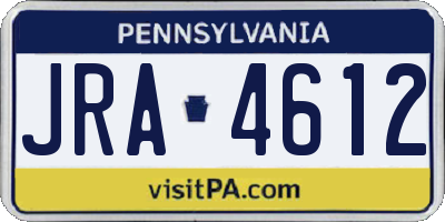 PA license plate JRA4612