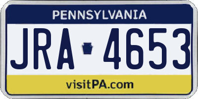PA license plate JRA4653