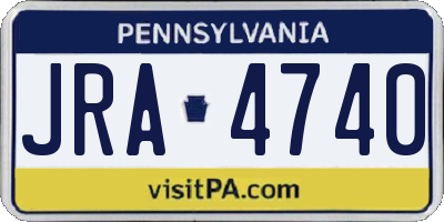 PA license plate JRA4740