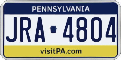 PA license plate JRA4804