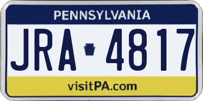 PA license plate JRA4817