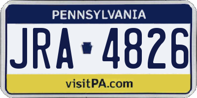 PA license plate JRA4826