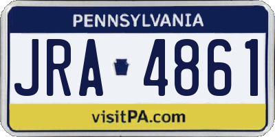 PA license plate JRA4861