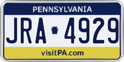 PA license plate JRA4929