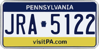 PA license plate JRA5122