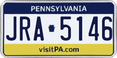 PA license plate JRA5146
