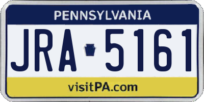 PA license plate JRA5161