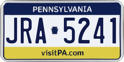 PA license plate JRA5241