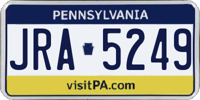 PA license plate JRA5249