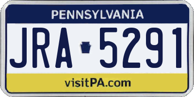 PA license plate JRA5291