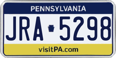 PA license plate JRA5298