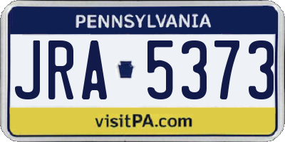 PA license plate JRA5373