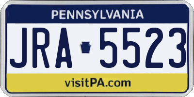 PA license plate JRA5523