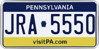 PA license plate JRA5550