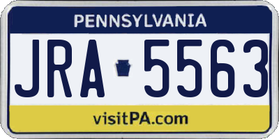 PA license plate JRA5563