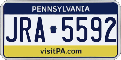 PA license plate JRA5592