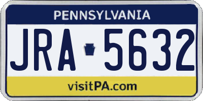 PA license plate JRA5632