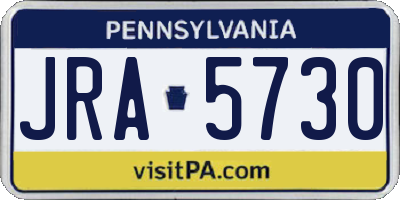 PA license plate JRA5730