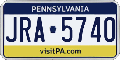PA license plate JRA5740