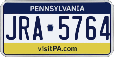 PA license plate JRA5764