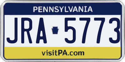 PA license plate JRA5773