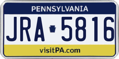 PA license plate JRA5816
