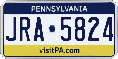 PA license plate JRA5824