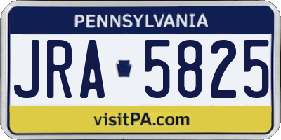 PA license plate JRA5825