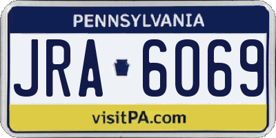 PA license plate JRA6069