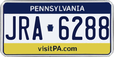 PA license plate JRA6288