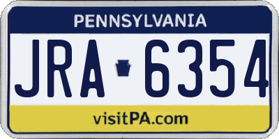 PA license plate JRA6354