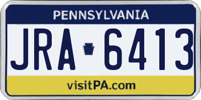 PA license plate JRA6413