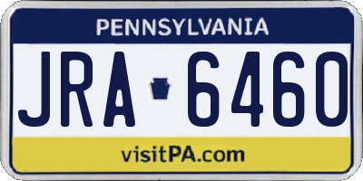 PA license plate JRA6460