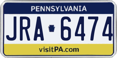 PA license plate JRA6474
