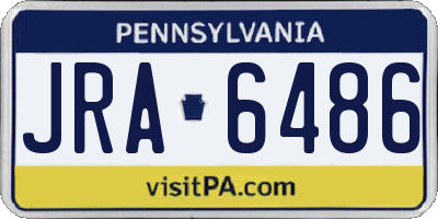 PA license plate JRA6486