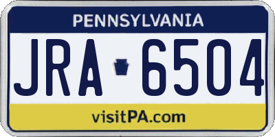 PA license plate JRA6504