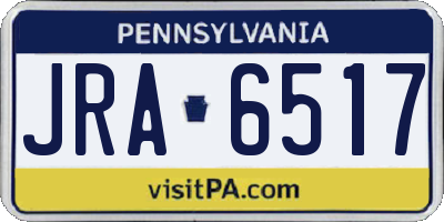 PA license plate JRA6517
