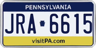 PA license plate JRA6615