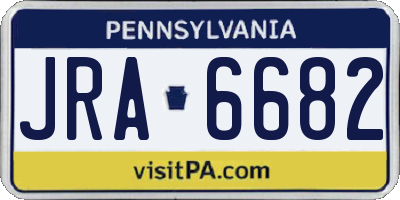 PA license plate JRA6682