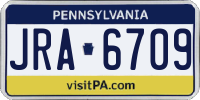 PA license plate JRA6709