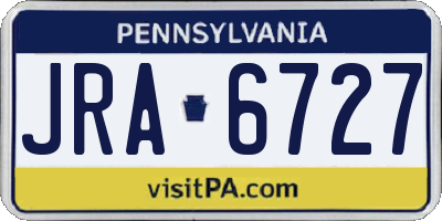 PA license plate JRA6727